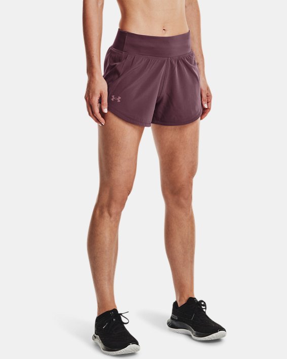 Women's UA Speedpocket Shorts, Purple, pdpMainDesktop image number 0